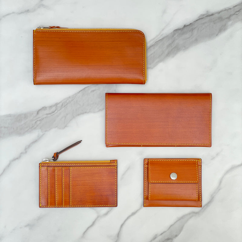 [Persimmon astringent dyeing] <br>Slim long wallet