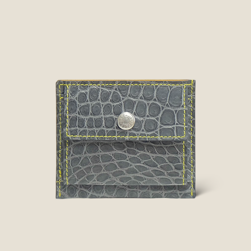 [Color Crocodile] <br> Mini Snap Wallet <br> COLOR: Gray <br> [Made to order]