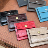 [Croc pattern leather] <br>mini snap wallet<br>color: dark brown