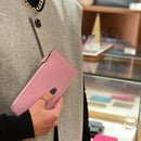 [フレンチカーフ] <br>Lジップロングウォレット<br>color：モーヴピンク