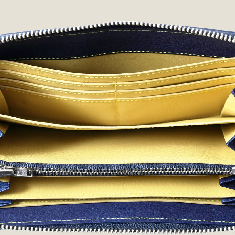 [Indigo dyed] <br>Round zip long <Standard>