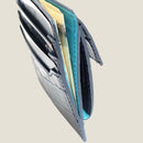 [クロコパターンレザー] <br>ミニスナップウォレット<br>color：ネイビー