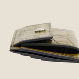 [Croc pattern leather] <br>mini snap wallet<br>color: khaki