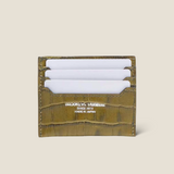 [Croc pattern leather] <br>mini snap wallet<br>color: khaki