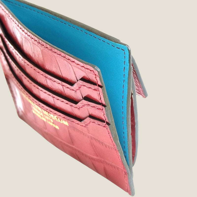 [Croco pattern leather] <br>Mini -snap wallet<br>color: Red