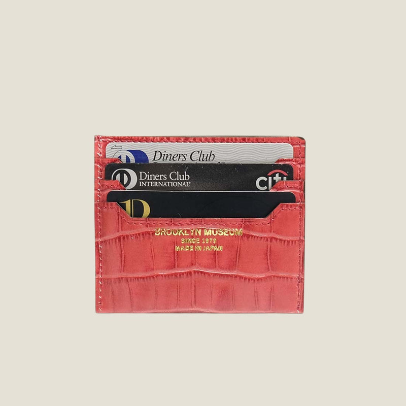 [Croco pattern leather] <br>Mini -snap wallet<br>color: Red