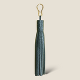 [Shrink leather]<br>medallion tassel keychain<br>color: dark green