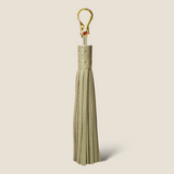 [Shrink leather]<br>medallion tassel keychain<br>color: taupe