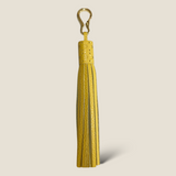 [Shrink leather]<br>medallion tassel keychain<br>color: yellow