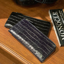 [クロコパターン] <br>Lジップロングウォレット<br>color：ネイビー