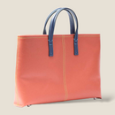 [French calf] <br>tote bag<br>color: Orange x ink blue