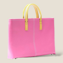 [French calf] <br>tote bag<br>color: Pink x yellow<br>【Build-to-order manufacturing】