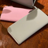 [フレンチカーフ] <br>Lジップロングウォレット<br>color：アイスグレー
