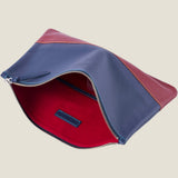 [French calf] <br>Combi clutch bag<br>color: ink blue x red<br>[Made to order]