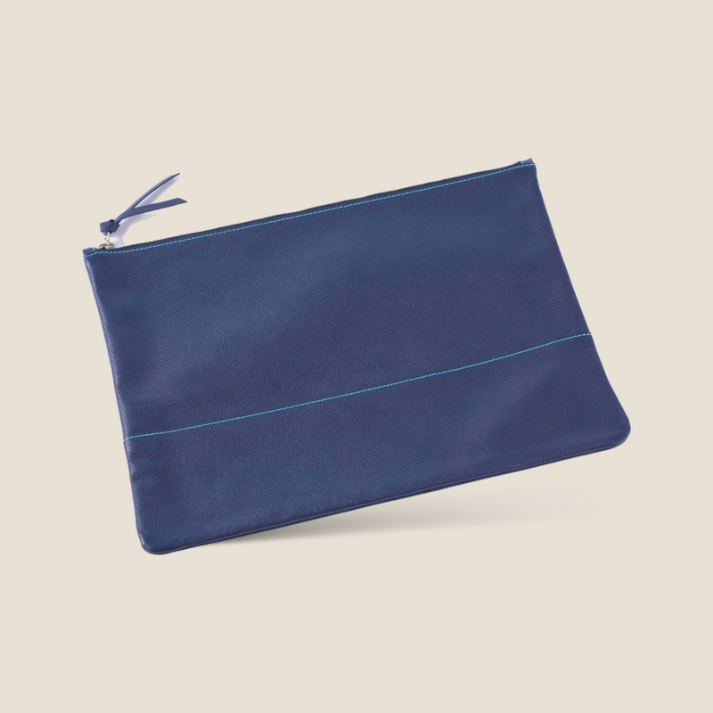 [French calf] <br>Clutch bag<br>color: Ink blue<br>【Build-to-order manufacturing】