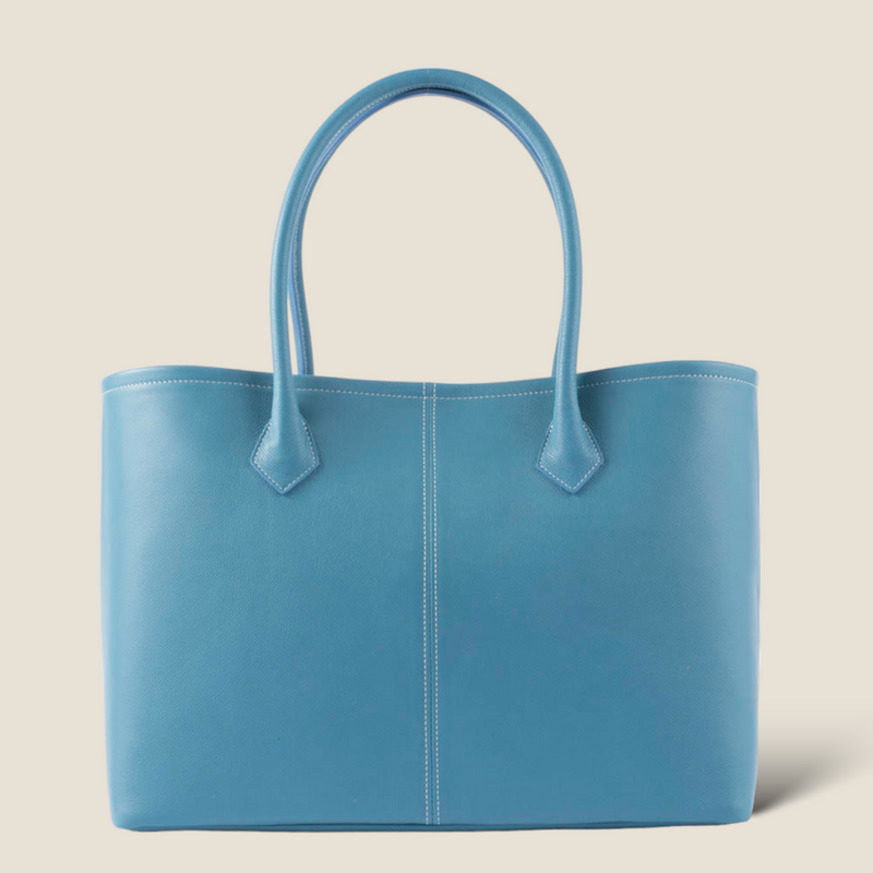 French calf Large tote bagcolor Aqua Blue BROOKLYN MUSEUM
