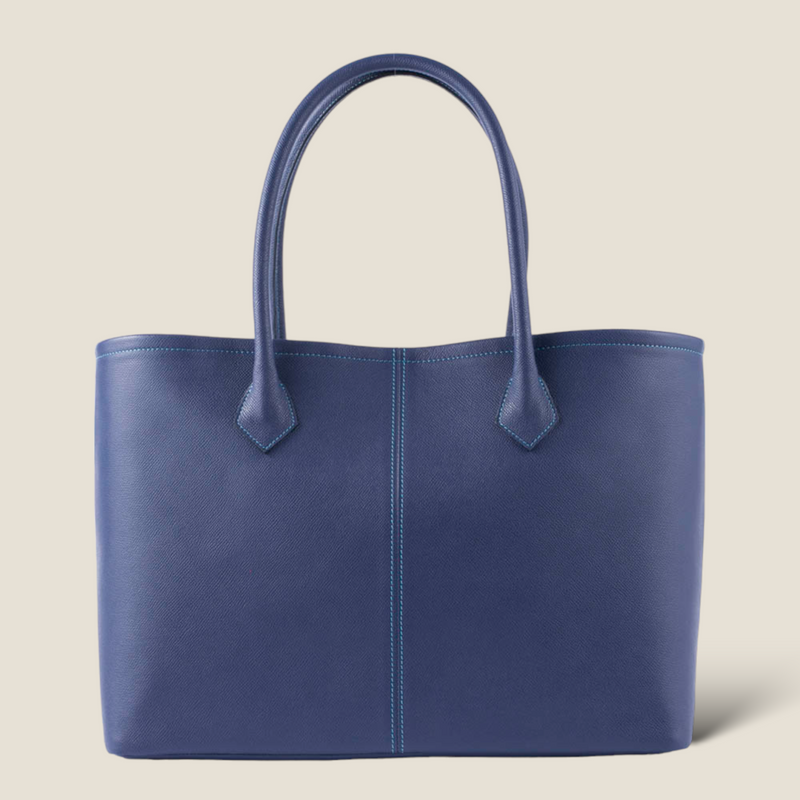 [French calf] <br>Large tote bag<br>color: Ink blue<br>【Build-to-order manufacturing】