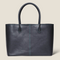 [French calf] <br>Large tote bag<br>Color: Navy x Turquoise Stitch<br>【Build-to-order manufacturing】