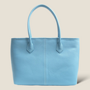 [French calf] <br>Medium tote bag<br>color: Aqua Blue<br>【Build-to-order manufacturing】