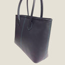 [フレンチカーフ] <br>ロワイヤルMトートバッグ<br>color：ネイビー×ターコイズステッチ×内装レッド