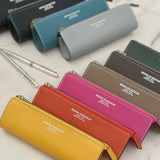 [French calf]<br>zipper pencil case<br>color: dark green