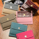 [フレンチカーフ] <br>ミニスナップウォレット<br>color：ネイビー×トープ