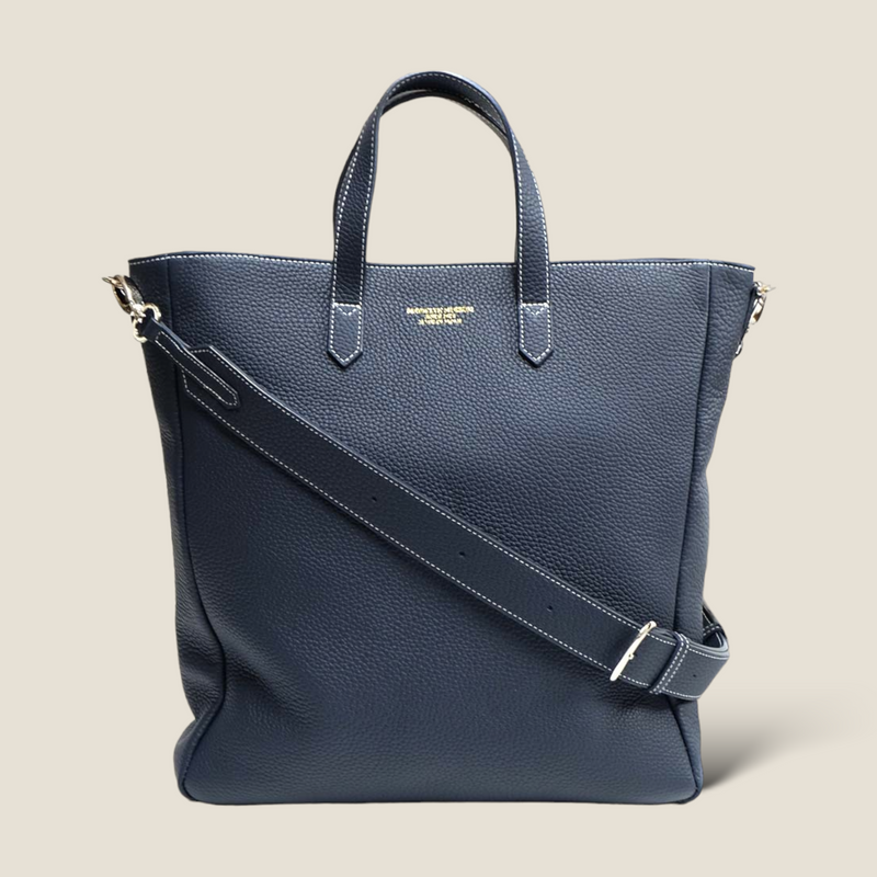[Tryon Lagoon]<br>Shoulder tote bag<br>color: Navy x off -white stitch
