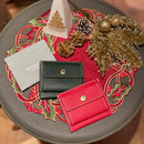 [フレンチカーフ] <br>ミニスナップウォレット<br>color：ダークグリーン