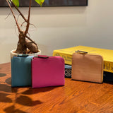 [Persimmon tangy dyed] <br>Half L zip wallet