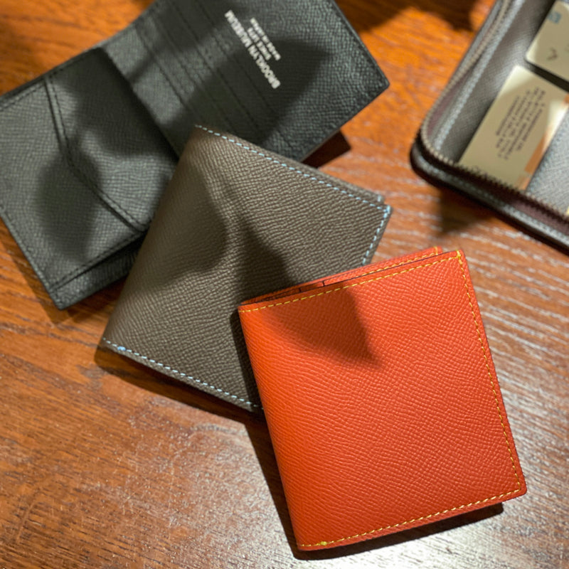 [French calf] <br>Mini wallet (with coin purse)<br>color: Dark brown