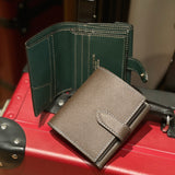 [French calf] <br>hookup wallet<br> color: dark brown