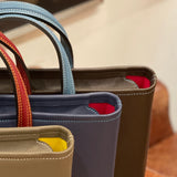 [French calf] <br>Bercy tote bag<br>color: ink blue x red<br>[Made to order]
