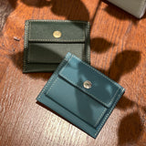 [French calf] <br>mini snap wallet<br>color: dark green
