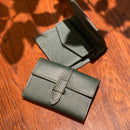 [フレンチカーフ] <br>ミニインターナショナルウォレット<br>color：ダークグリーン