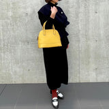 [Shrink leather] <br>round shoulders<br>color: mustard yellow