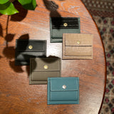 [French calf] <br>mini snap wallet<br>color: black x gold stitch