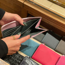 [フレンチカーフ] <br>Lジップロングウォレット<br>color：モーヴピンク