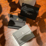 [French calf] <br>mini snap wallet<br>color: black x gold stitch
