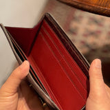 [Croc pattern] <br>L zip long wallet<br>color: dark brown