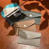 [French calf] <br>flap card case<br>color: dark green