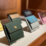 [French calf] <br>mini snap wallet<br>color: dark green