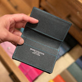 [French calf] <br>Thread gusset card case<br>color: navy