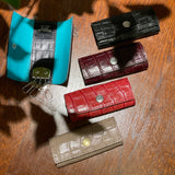 [Croc pattern leather] <br>triple key case<br>color: red