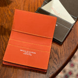 [French calf] <br>Thread gusset card case<br>color: orange