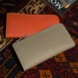 [French calf] <br>L zip long wallet<br>color: taupe
