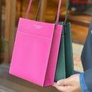 [フレンチカーフ]<br>ボックスサコッシュL<br>color：ダークグリーン