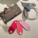 [French calf] <br>cord clip<br>color: mauve pink
