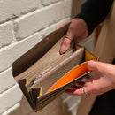 [フレンチカーフ] <br>フラップロングウォレット<br>color：トープ