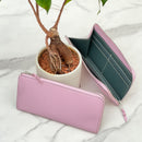 [French calf] <br>L Zip long wallet<br>color: Mauve Pink