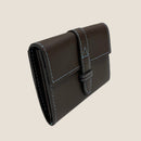 [French calf] <br>Belt card case<br>color: Dark brown